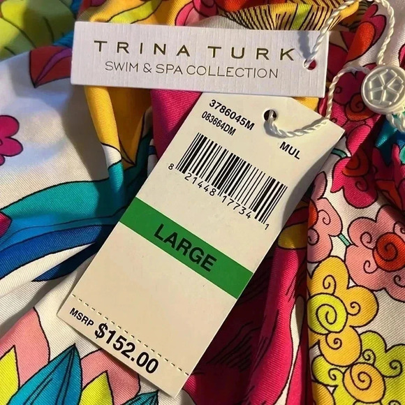 TRINA TURK Women’s Swim and Spa Collection Multicolor Beach Coverup Dress Tunic - Picture 8 of 13